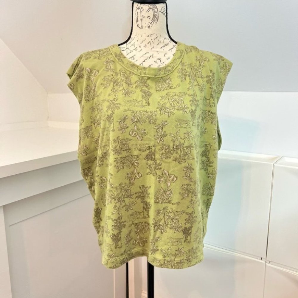 Aerie Cut Off Sleeve Distressed Tank Top Sweatshirt